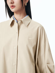 Women's Loose Cropped Jacket with Bubble Hem