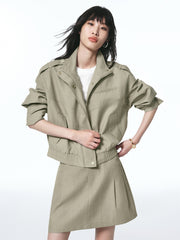 Women's Boxy Cropped Utility Jacket