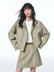 Women's Boxy Cropped Utility Jacket
