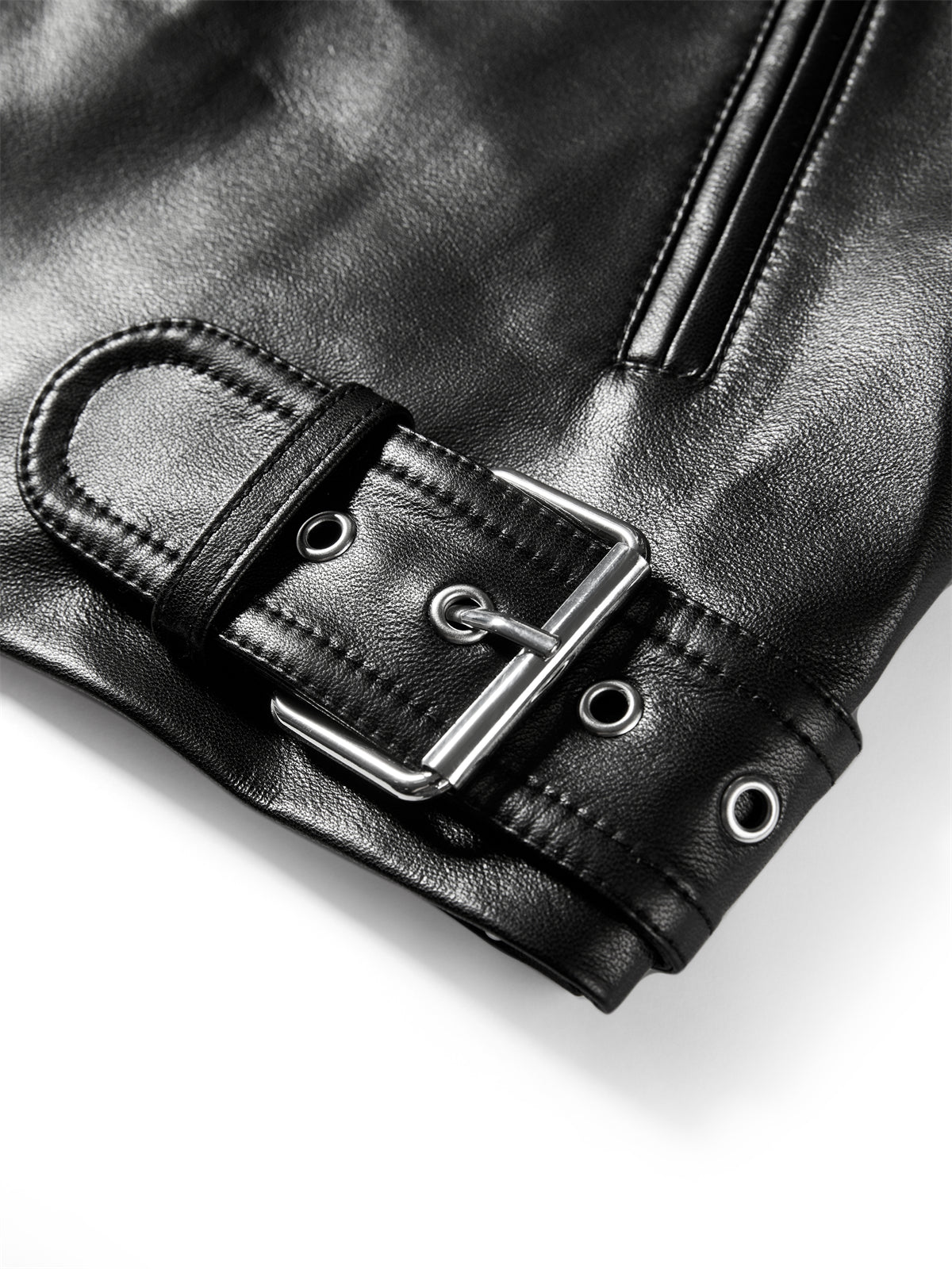 Women's Cropped Moto-Style PU Jacket