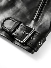 Women's Cropped Moto-Style PU Jacket