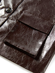 Women's Cropped Waxed PU Jacket