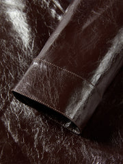 Women's Cropped Waxed PU Jacket