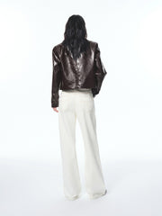 Women's Cropped Waxed PU Jacket