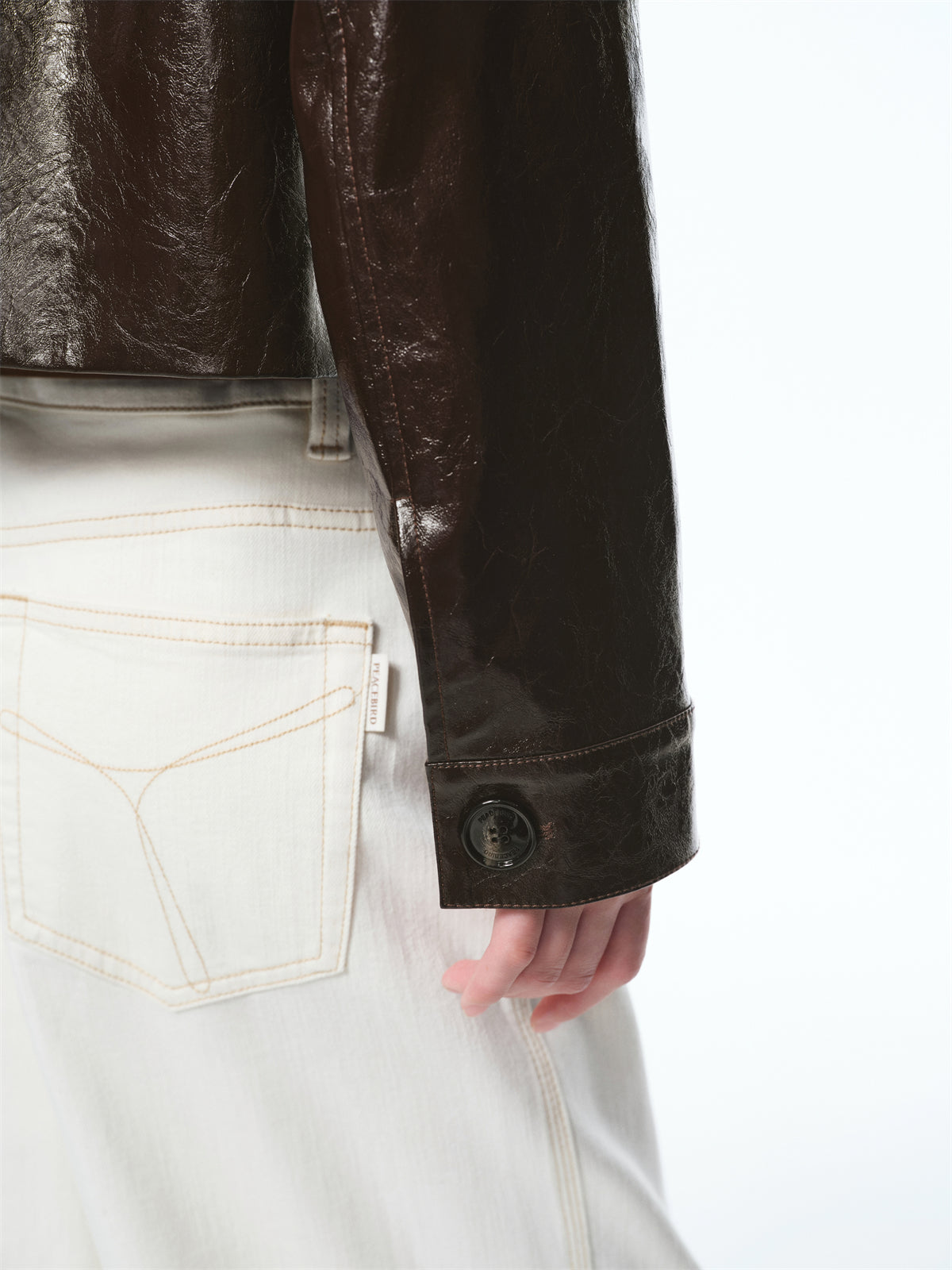 Women's Cropped Waxed PU Jacket