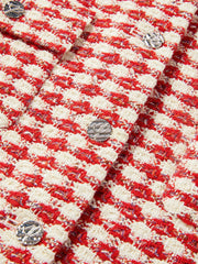 Women's Cropped Tweed-Texture Round-Neck Jacket