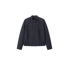 Women's Casual Blouson Stand-Collar PU Jacket