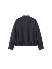 Women's Casual Blouson Stand-Collar PU Jacket