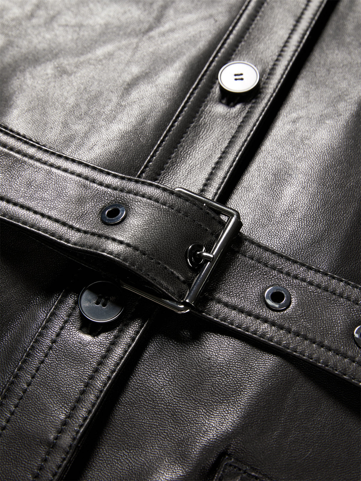 Women's Textured Oversized Leather Jacket