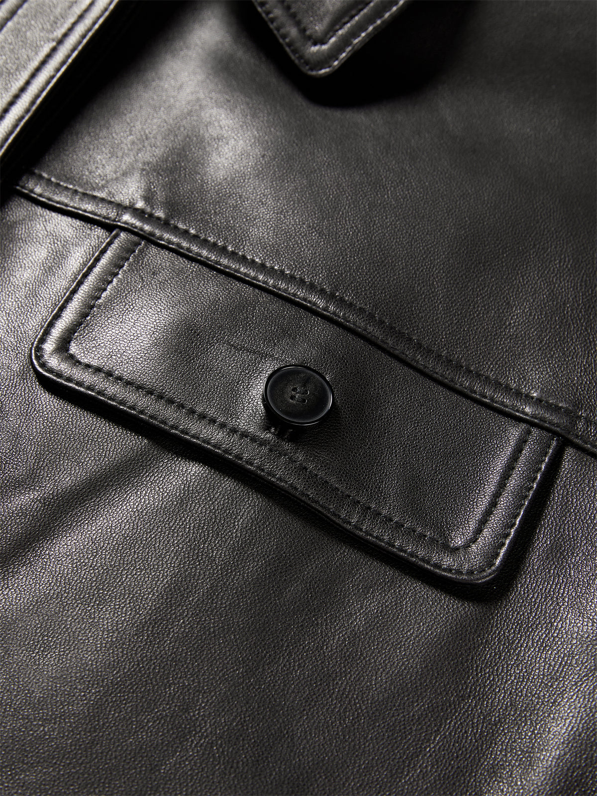 Women's Textured Oversized Leather Jacket