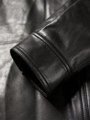Women's Textured Oversized Leather Jacket