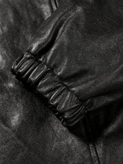 Women's Oversized Street-Style Hooded Leather Jacket