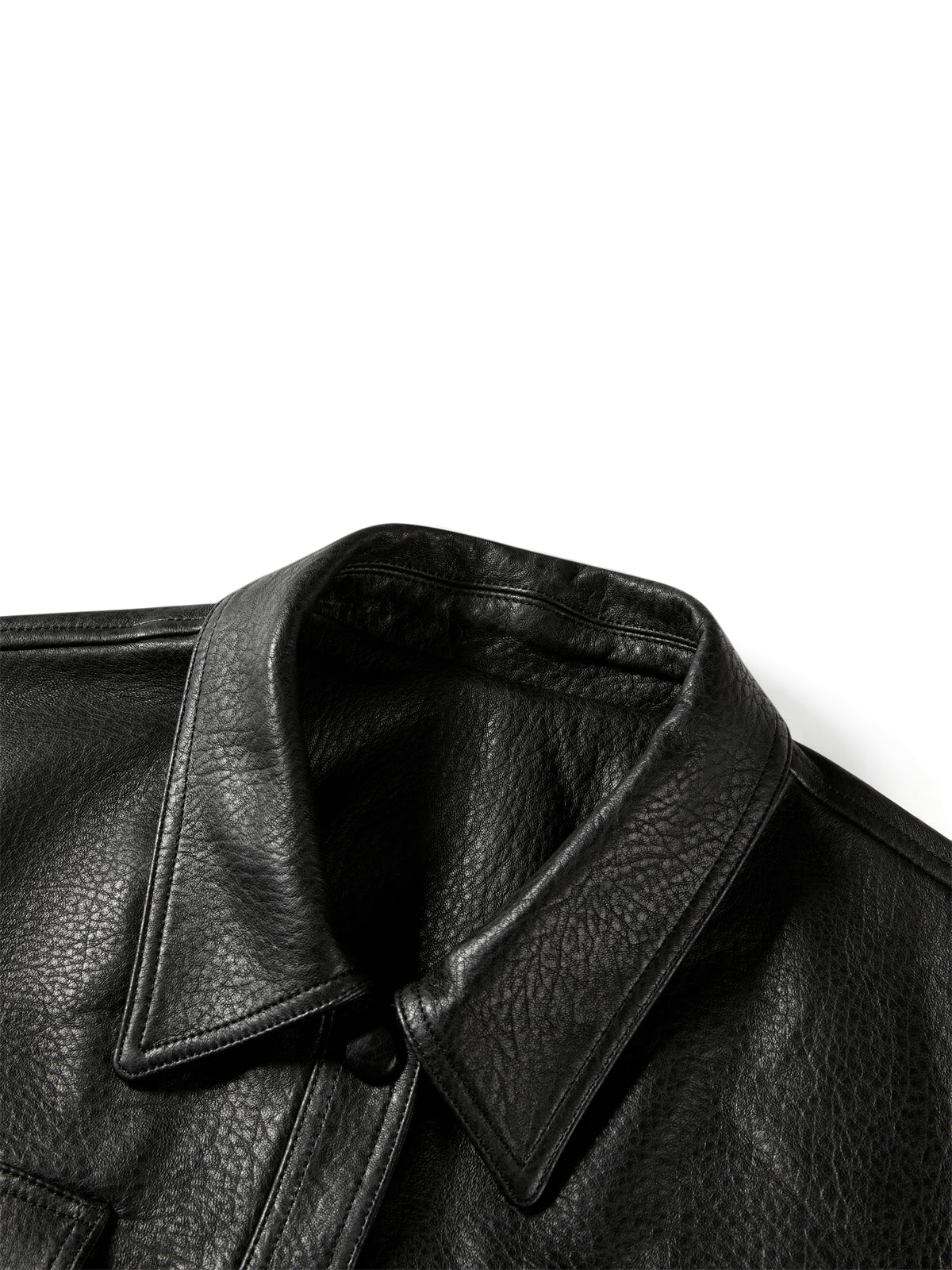 Women's Cropped Belted Leather Jacket