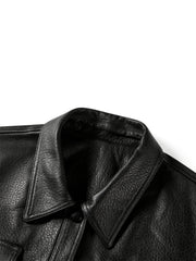 Women's Cropped Belted Leather Jacket