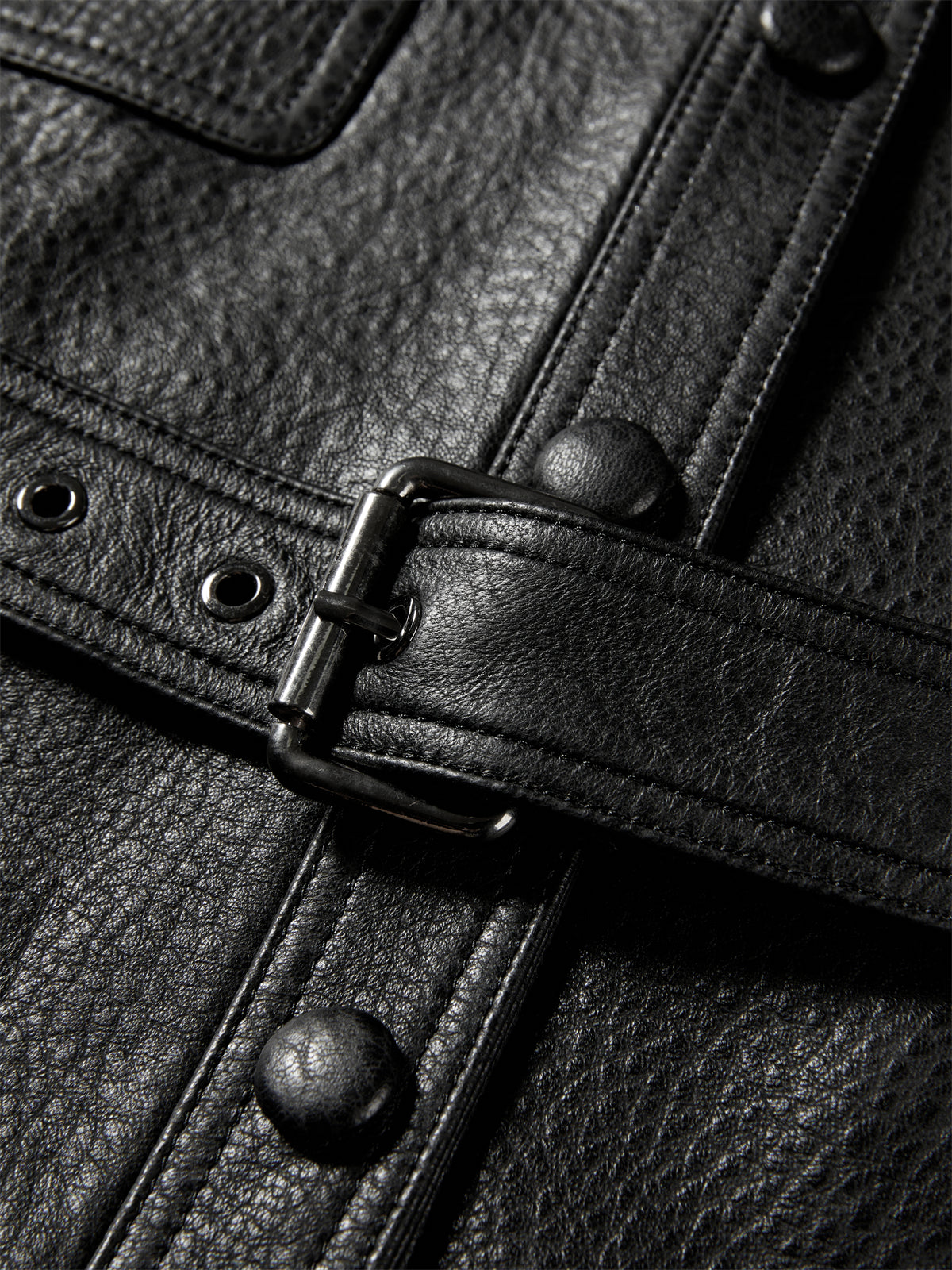 Women's Cropped Belted Leather Jacket