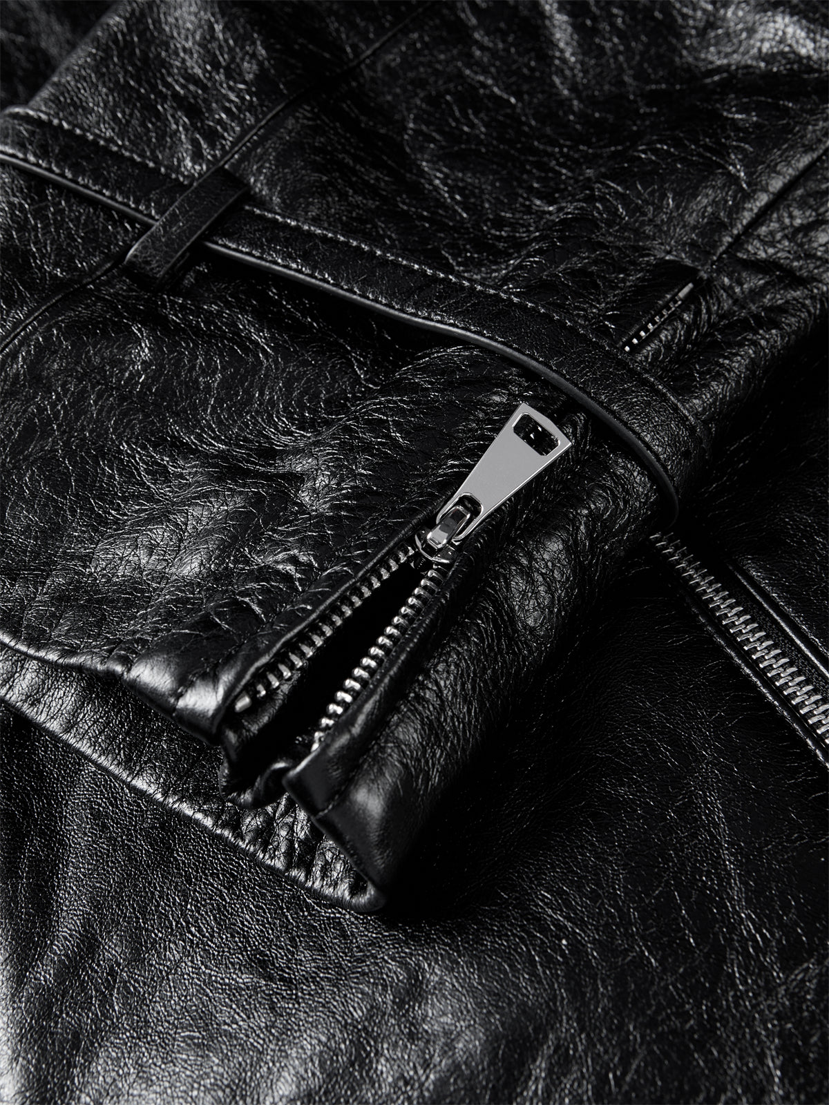 Women's Textured Moto Leather Jacket