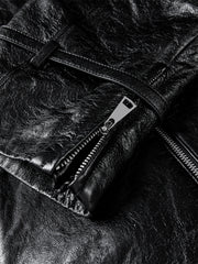 Women's Textured Moto Leather Jacket
