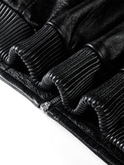 Women's Textured Moto Leather Jacket