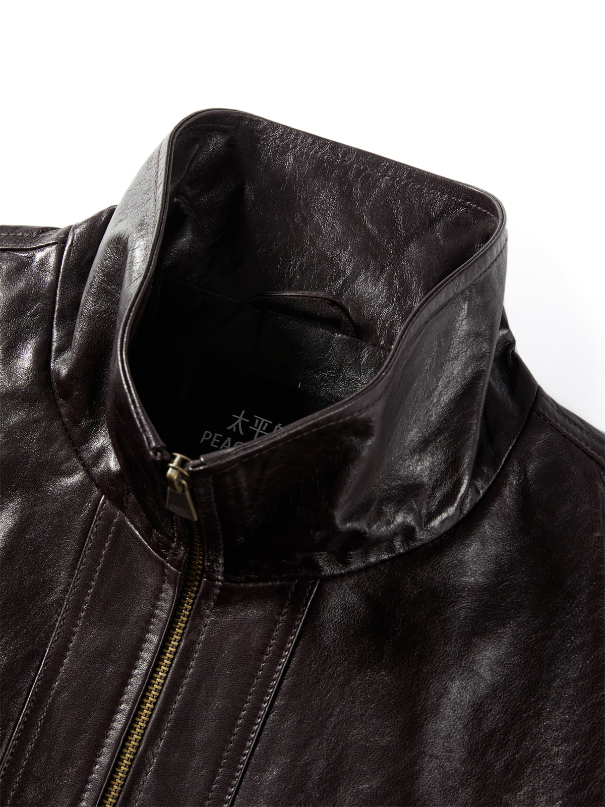Women's Cropped Oversized Waxed Leather Jacket