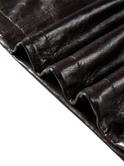 Women's Cropped Oversized Waxed Leather Jacket