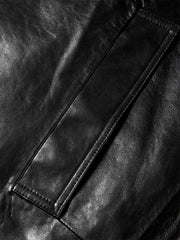 Women's Relaxed Straight-Cut Leather Jacket