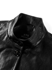 Women's Relaxed Straight-Cut Leather Jacket