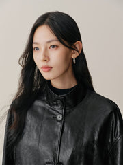 Women's Relaxed Straight-Cut Leather Jacket