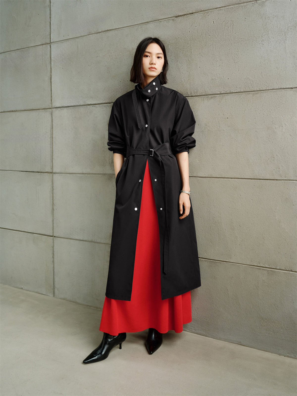 Women's Mid-Length Belted Trench Coat