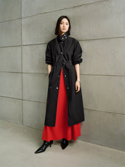 Women's Mid-Length Belted Trench Coat