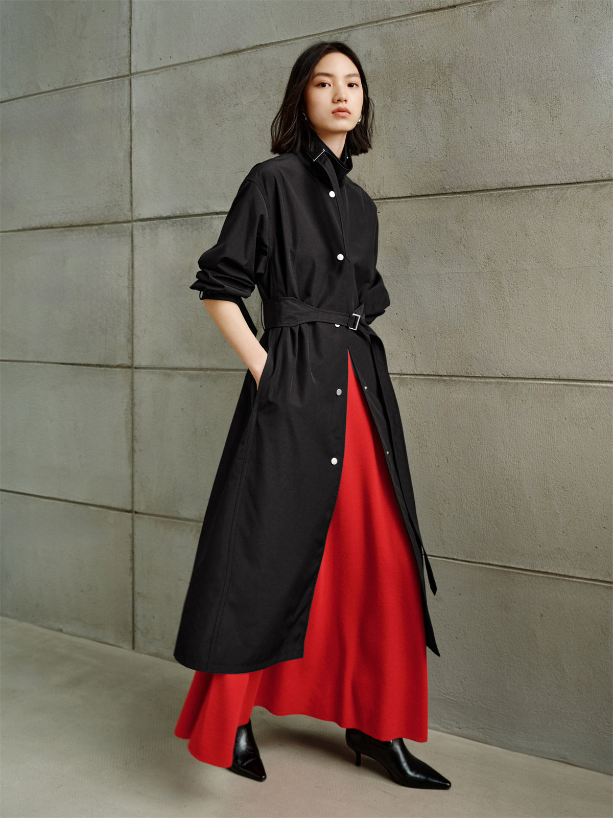 Women's Mid-Length Belted Trench Coat