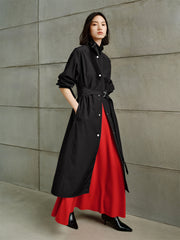 Women's Mid-Length Belted Trench Coat