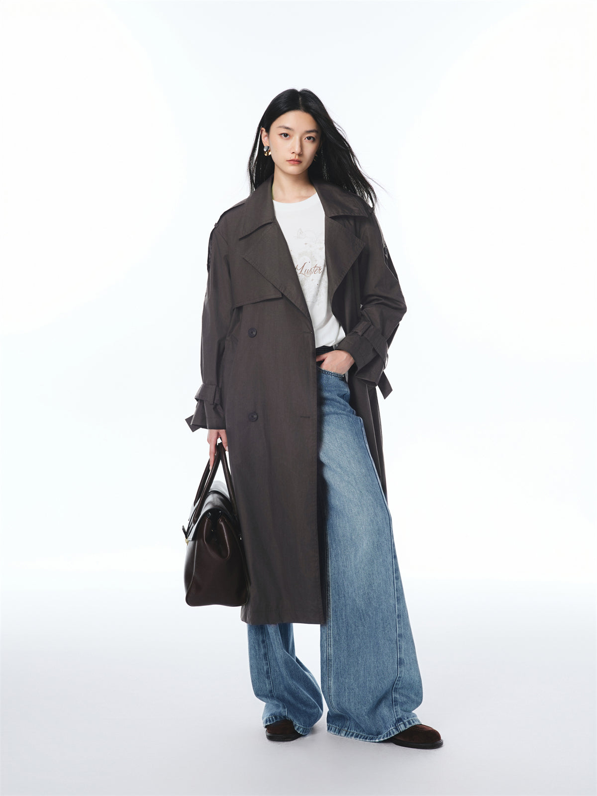 Women's Oversized Double-Breasted Trench Coat