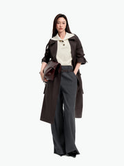 Women's Oversized Double-Breasted Trench Coat