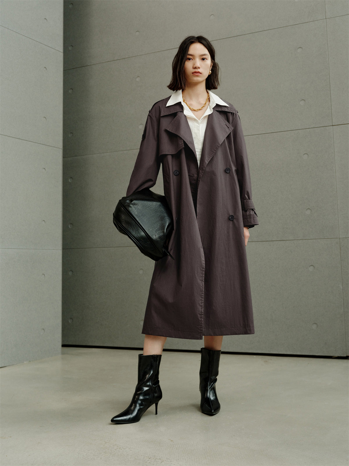 Women's Oversized Double-Breasted Trench Coat