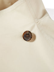 Women's Beige Asymmetric Oversized Belted Trench Coat