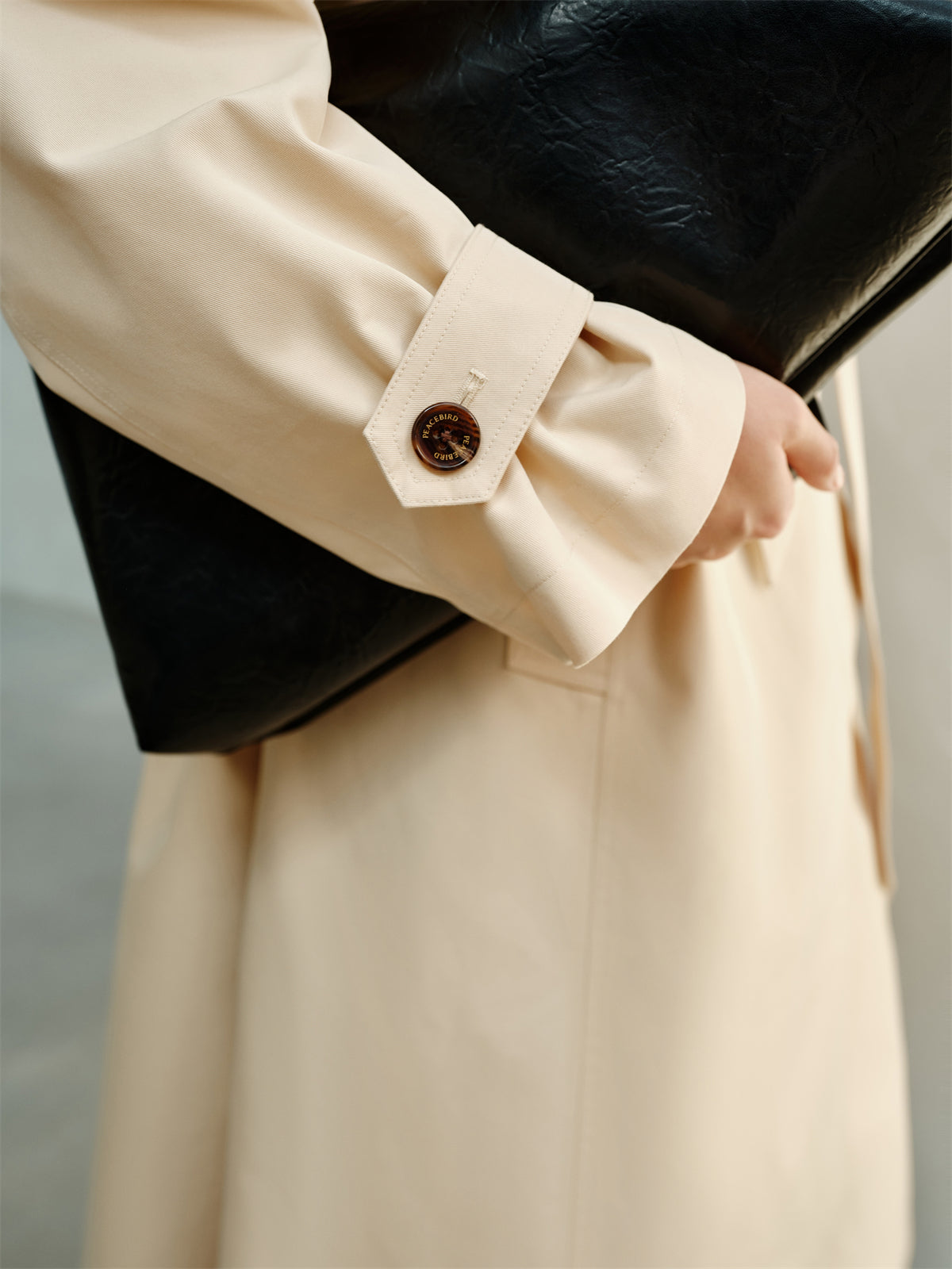 Women's Beige Asymmetric Oversized Belted Trench Coat