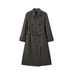 Women's Commuter Double-Breasted Long Trench Coat