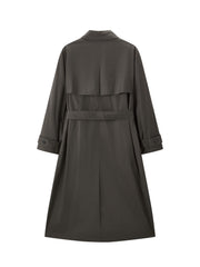 Women's Commuter Double-Breasted Long Trench Coat