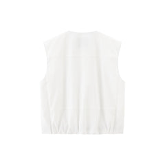 Women's Cropped Vest with Pleated Hem