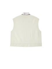 Women's Cargo Structured Shoulder Vest with Scarf Detail