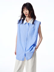 Women's Striped Twist-Back Sleeveless Shirt