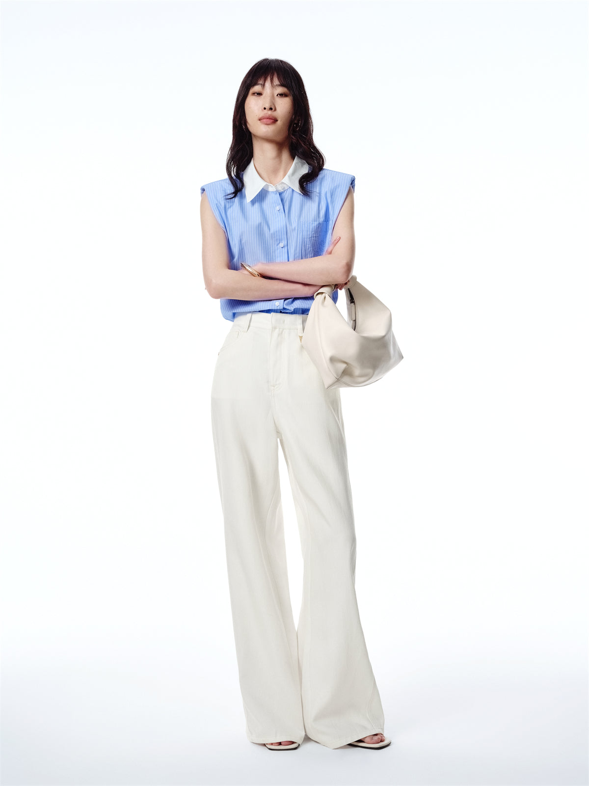 Women's Striped Twist-Back Sleeveless Shirt
