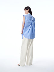 Women's Striped Twist-Back Sleeveless Shirt