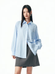Women's Colorblock Striped Deconstructed Shirt