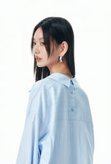 Women's Colorblock Striped Deconstructed Shirt