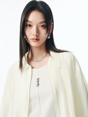 Women's Glossy Cropped Shirt with Bubble Hem
