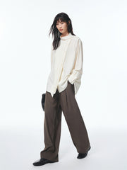 Women's Textured Shirt with Flowing Neck Tie