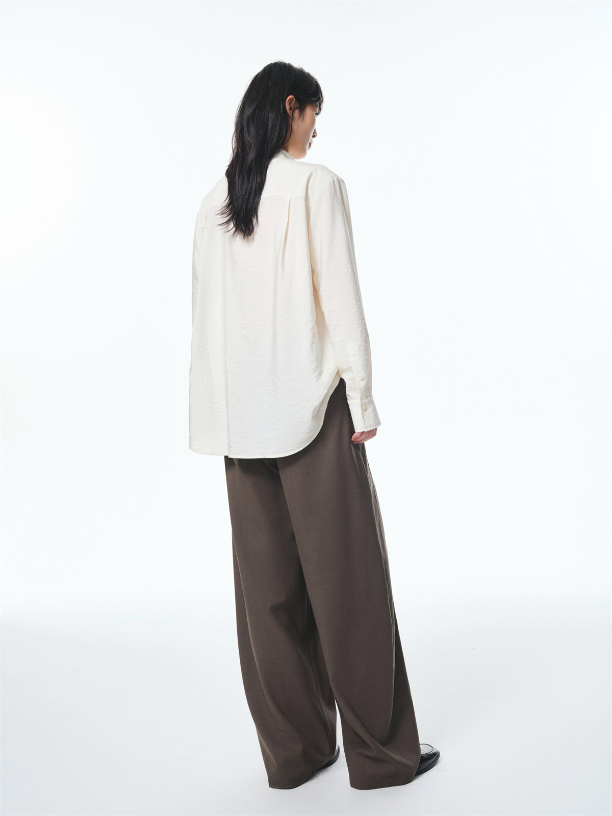 Women's Textured Shirt with Flowing Neck Tie