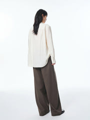 Women's Textured Shirt with Flowing Neck Tie