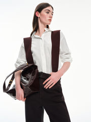 Women's Cupro Shirt with Detachable Cape